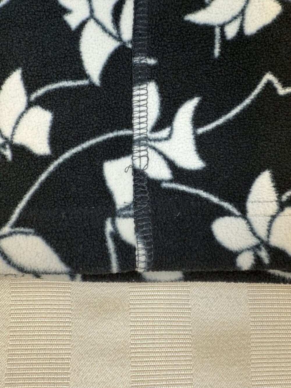 Lands' End Women's Quarter Zip Fleece Large/Tall Blue and White Floral Pullover - Picture 12 of 12